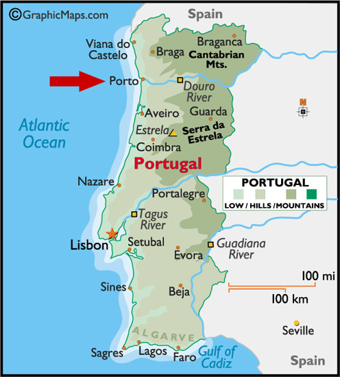 map of portugal