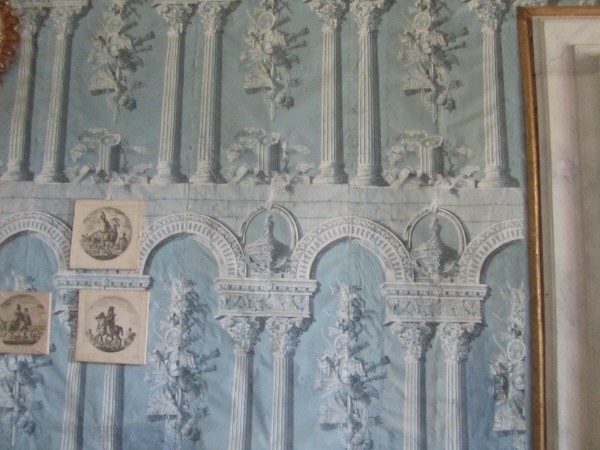 18th century wallpaper at Villa di Geggiano, Siena