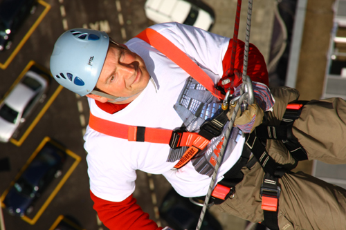 Peter abseiling