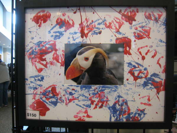 Overpriced puffin art at Seward Sealife Centre