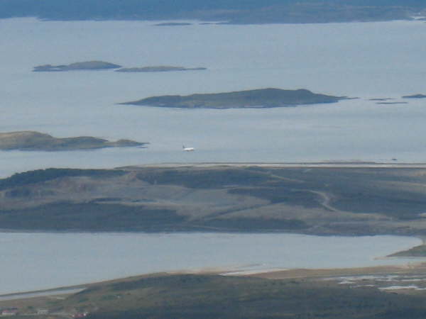 Naturetrek party's plane landing at Ushuaia