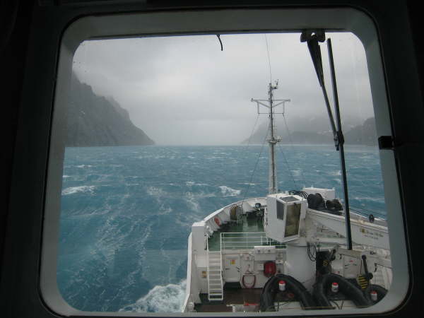 Drygalski Fjord, South Georgia - Force 12 wind !