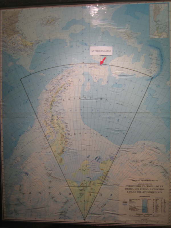 Map at Orcadas Base (Argentina), South Orkney Islands