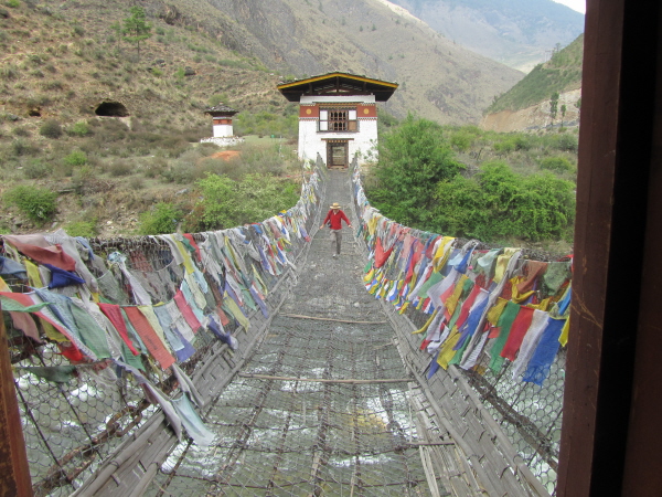 Bridge leading to Tamchhog Lhakhang, near Paro
