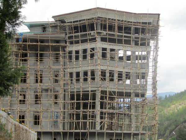 Bamboo scaffolding in Thimphu