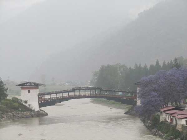 Traditional (although new) cantilever bridge at Punakha