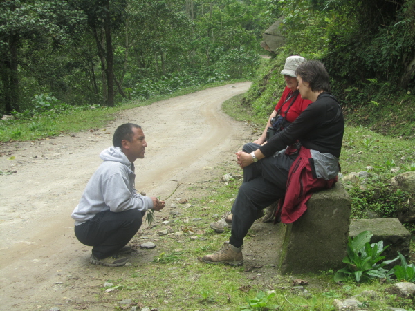 Sonam imparting traditional wisdom while lunch is being fetched