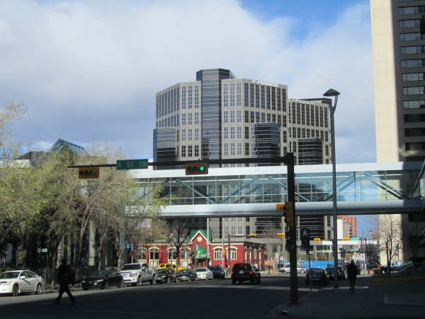 Downtown Calgary showing a Plus 15 [feet] bridge