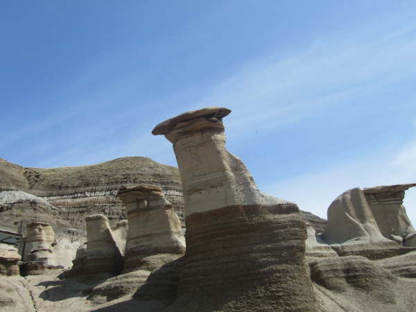 Hoodoos (soft rock spires protected by a hard cap)