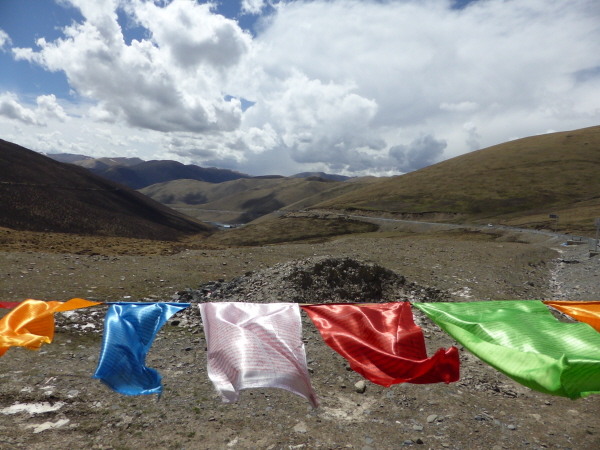 Prayer flags at a pass