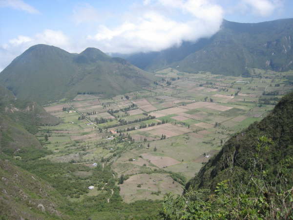Inside the crater of Pululahua volcano