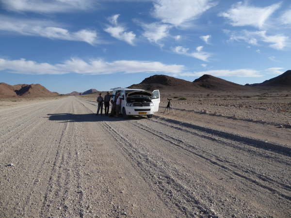 Our broken-down minibus 