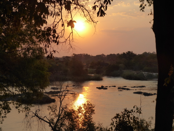 View from the restaurant over Okavango River