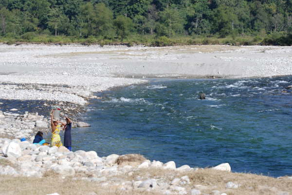 Washing clothes by Corbett NP