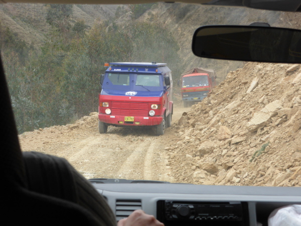 Road in the course of rebuilding as we watch