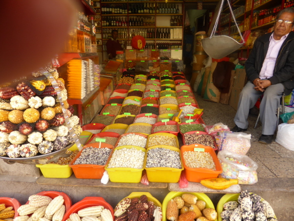 Cereal and corn shop in Cusco