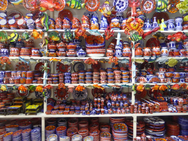 Pottery shop ("all hand-painted")