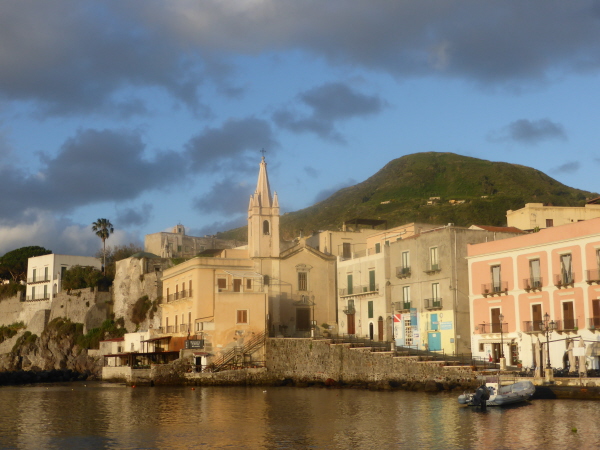 Lipari town at dawn on the last morning