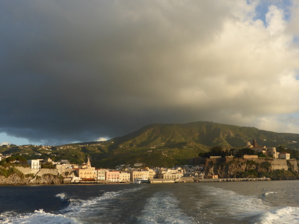 Lipari town at dawn on the day of departure