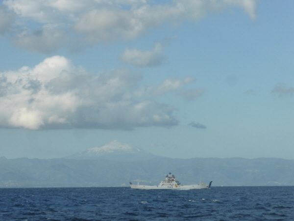 Car ferry "Ulisse" (IMO 7817828) seen in front of Etna, between Milazzo and Lipara (last photo in this section)
