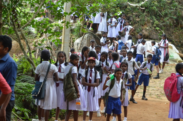 Schoolchildren at Sinharaja